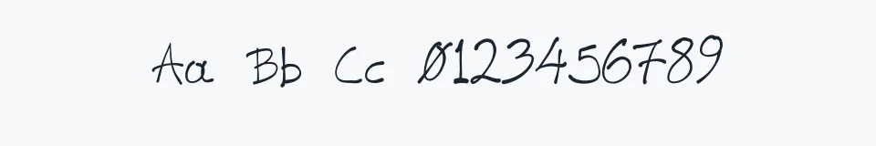 Rzeczywista próbka kroju VAG-HandWritten — Aa Bb Cc 0123456789