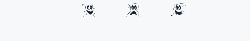 Rzeczywista próbka kroju 10 Lil Ghosts — Aa Bb Cc 0123456789