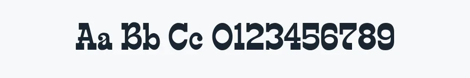 Rzeczywista próbka kroju Edmunds — Aa Bb Cc 0123456789