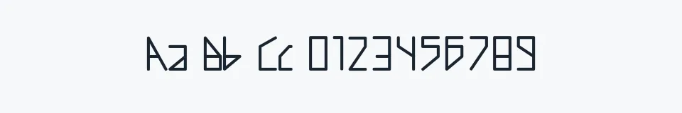 Rzeczywista próbka kroju Endiesonix — Aa Bb Cc 0123456789