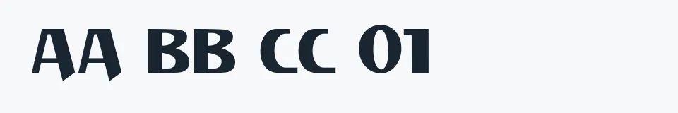 Rzeczywista próbka kroju Manifest Niski — Aa Bb Cc 0123456789