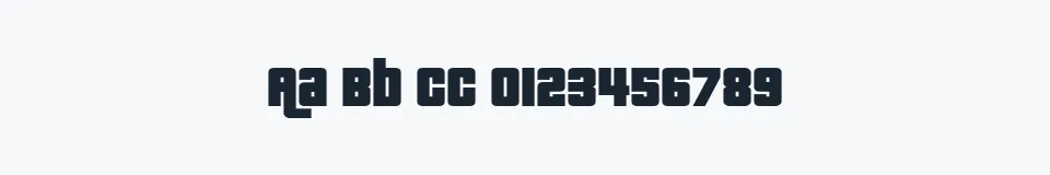 Rzeczywista próbka kroju Picedown — Aa Bb Cc 0123456789