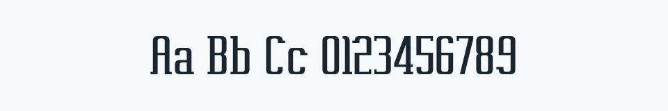 Rzeczywista próbka kroju Vahika — Aa Bb Cc 0123456789
