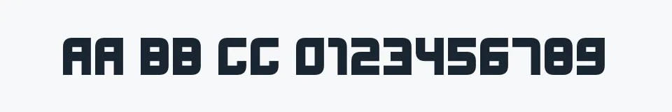 Rzeczywista próbka kroju Xifiction — Aa Bb Cc 0123456789