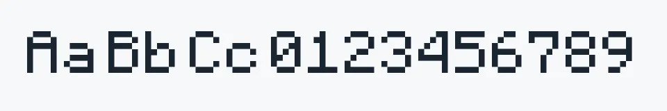 Rzeczywista próbka kroju Mojang — Aa Bb Cc 0123456789