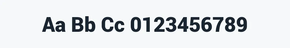 Rzeczywista próbka kroju Roboto — Aa Bb Cc 0123456789