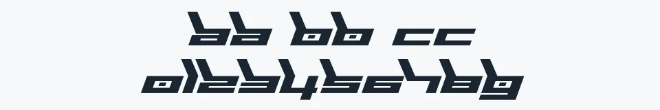 Rzeczywista próbka kroju Biomechanic — Aa Bb Cc 0123456789