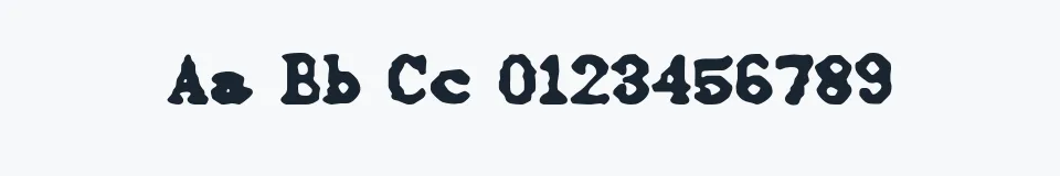 Rzeczywista próbka kroju 3000 — Aa Bb Cc 0123456789