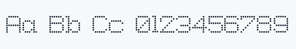 Rzeczywista próbka kroju 8Pin Matrix — Aa Bb Cc 0123456789