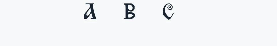 Rzeczywista próbka kroju Bilibin — Aa Bb Cc 0123456789