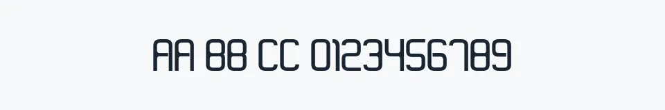 Rzeczywista próbka kroju neon-like — Aa Bb Cc 0123456789