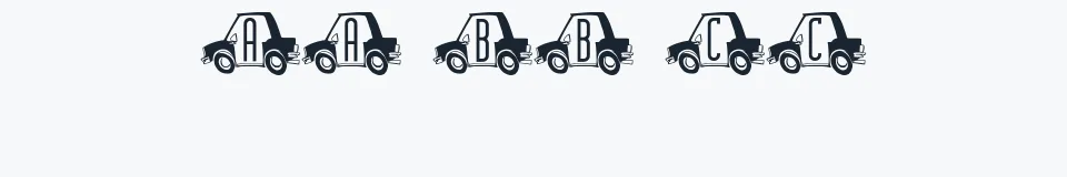 Rzeczywista próbka kroju CarTown — Aa Bb Cc 0123456789