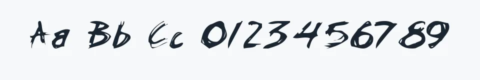 Rzeczywista próbka kroju ChickenScratch — Aa Bb Cc 0123456789