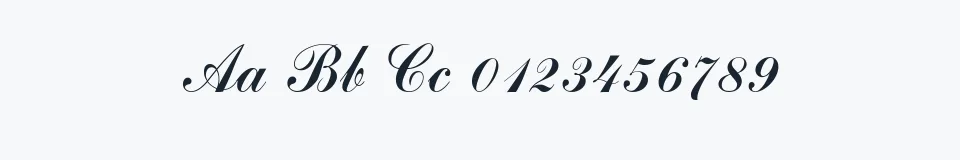Rzeczywista próbka kroju CommScriptTT — Aa Bb Cc 0123456789