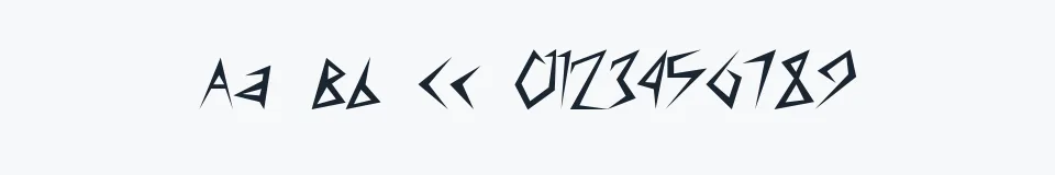 Rzeczywista próbka kroju CuneiFont — Aa Bb Cc 0123456789