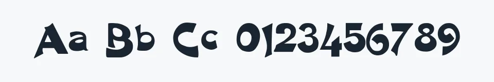 Rzeczywista próbka kroju Excalibur Logotype — Aa Bb Cc 0123456789