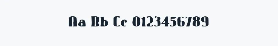 Rzeczywista próbka kroju Gaggers — Aa Bb Cc 0123456789