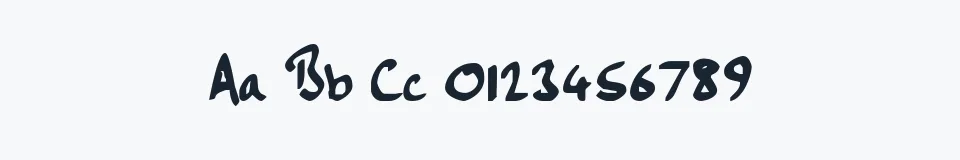 Rzeczywista próbka kroju Handwriting — Aa Bb Cc 0123456789