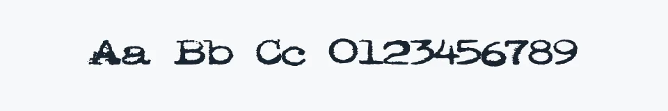 Rzeczywista próbka kroju pookie — Aa Bb Cc 0123456789