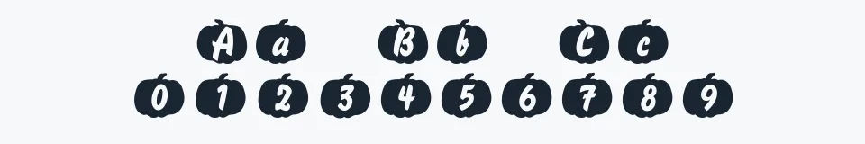Podgląd czcionki Pumpkinese