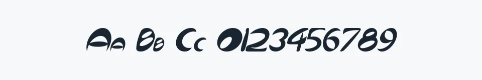 Rzeczywista próbka kroju Qurve — Aa Bb Cc 0123456789