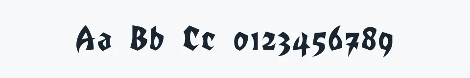 Rzeczywista próbka kroju Romulan — Aa Bb Cc 0123456789