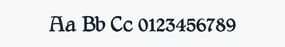 Rzeczywista próbka kroju Shrewsbury — Aa Bb Cc 0123456789