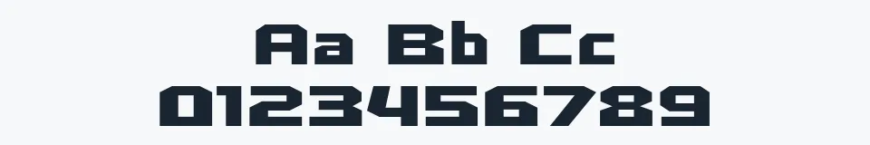 Rzeczywista próbka kroju Quadrangle — Aa Bb Cc 0123456789