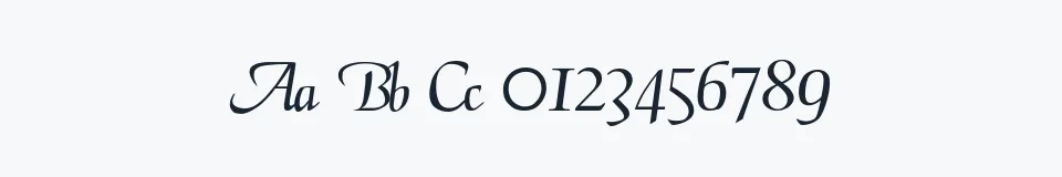 Rzeczywista próbka kroju TGScript — Aa Bb Cc 0123456789