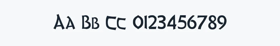 Rzeczywista próbka kroju UnciaDis — Aa Bb Cc 0123456789