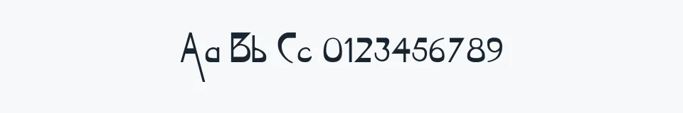 Rzeczywista próbka kroju VireoFont — Aa Bb Cc 0123456789