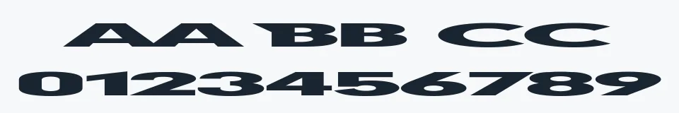 Rzeczywista próbka kroju First Blind — Aa Bb Cc 0123456789