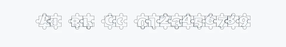 Podgląd czcionki Puzzle Pieces