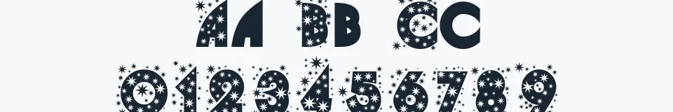 Rzeczywista próbka kroju Glitter Font — Aa Bb Cc 0123456789