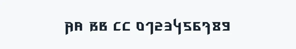 Rzeczywista próbka kroju Hammerhead — Aa Bb Cc 0123456789
