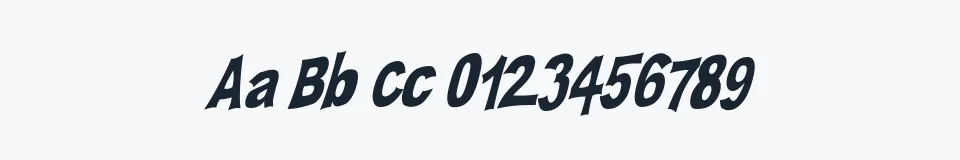 Rzeczywista próbka kroju PLATSCH 2 — Aa Bb Cc 0123456789