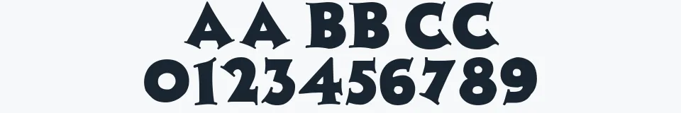 Rzeczywista próbka kroju Zaleski — Aa Bb Cc 0123456789