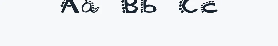 Rzeczywista próbka kroju Krisdotty — Aa Bb Cc 0123456789