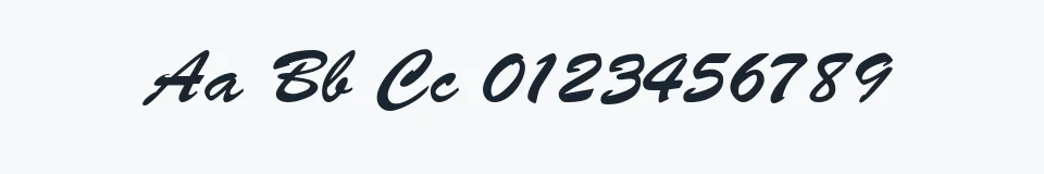 Rzeczywista próbka kroju Bankoli — Aa Bb Cc 0123456789