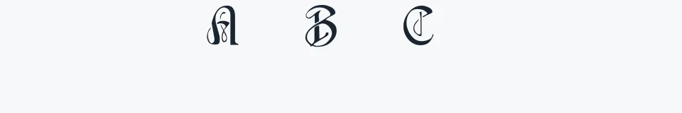 Rzeczywista próbka kroju Averoigne — Aa Bb Cc 0123456789