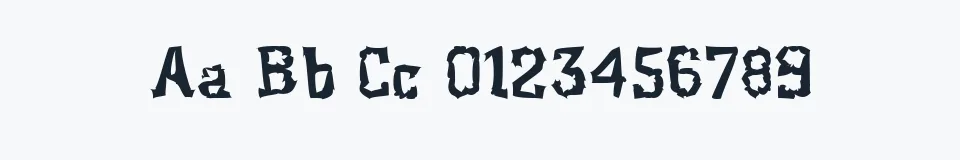 Rzeczywista próbka kroju Klaxon — Aa Bb Cc 0123456789