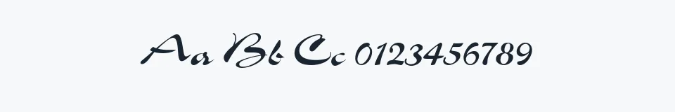 Rzeczywista próbka kroju Memo Script SSi — Aa Bb Cc 0123456789