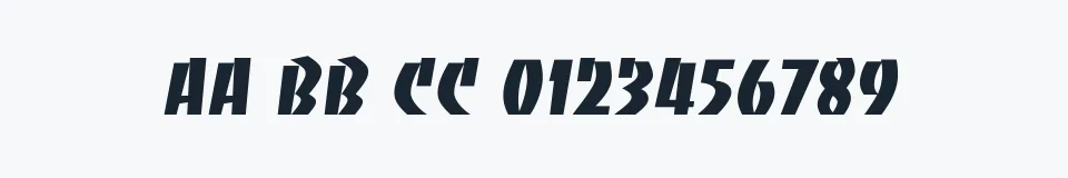 Rzeczywista próbka kroju Kick Start SSi — Aa Bb Cc 0123456789