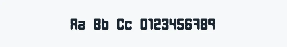 Rzeczywista próbka kroju Hyperblaster — Aa Bb Cc 0123456789
