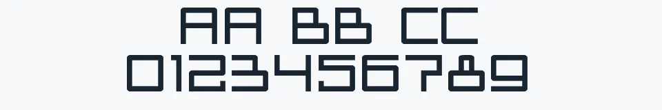 Rzeczywista próbka kroju Radioaktivitet — Aa Bb Cc 0123456789