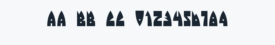 Rzeczywista próbka kroju Raketta From Mars — Aa Bb Cc 0123456789