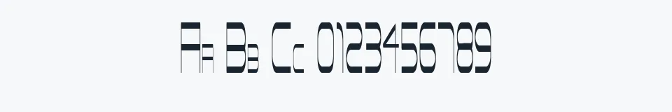 Rzeczywista próbka kroju Recon — Aa Bb Cc 0123456789