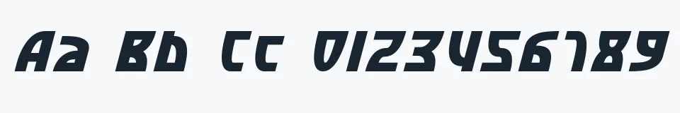 Rzeczywista próbka kroju SF Retroesque Italic — Aa Bb Cc 0123456789