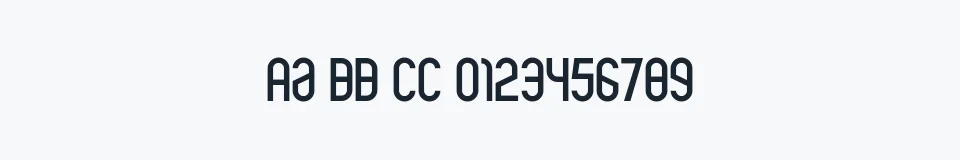 Rzeczywista próbka kroju Rothwell — Aa Bb Cc 0123456789