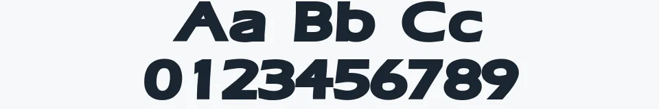 Rzeczywista próbka kroju Ruffian bold — Aa Bb Cc 0123456789